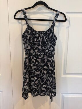 miami Black and White Paisley Mini Dress